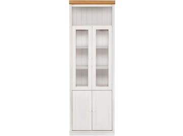 Bokhylle Loft24 Anita Hvit/honning - Hvit/honning - Oppbevaring - Skap - Vitrineskap