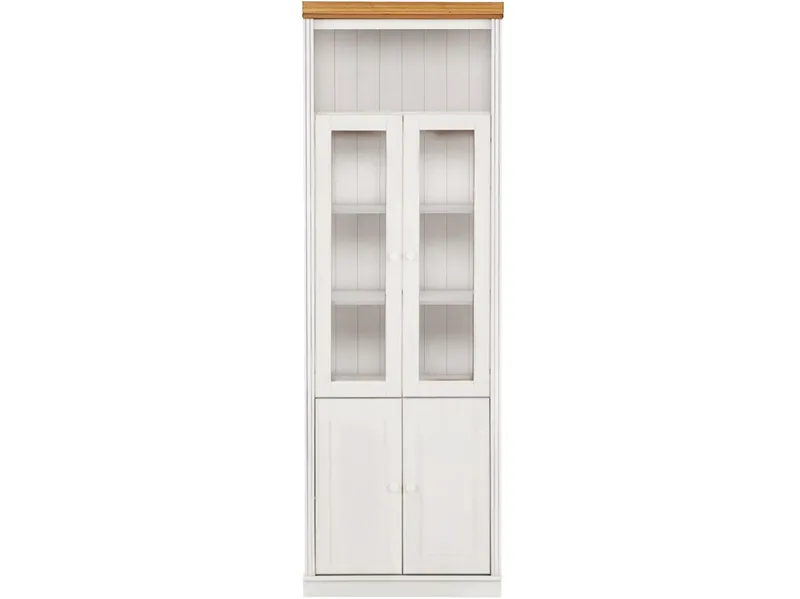Bokhylle Loft24 Anita Hvit/honning - Hvit/honning - Oppbevaring - Skap - Vitrineskap