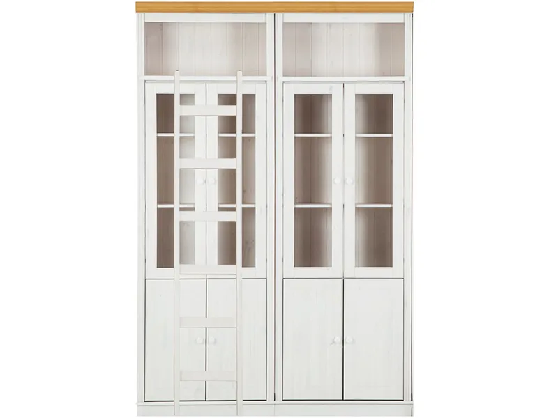 Bokhylle Loft24 Anita Hvit/honning - Hvit/honning - Oppbevaring - Skap - Vitrineskap