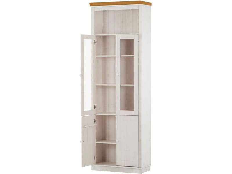 Bokhylle Loft24 Anita Hvit/honning - Hvit/honning - Oppbevaring - Skap - Vitrineskap