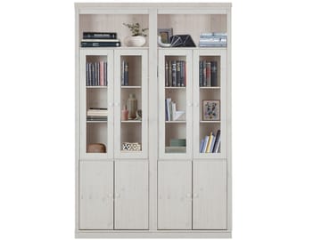 Bokhylle Loft24 Anita Hvit/lakk - Hvit/lakk - Oppbevaring - Skap - Vitrineskap