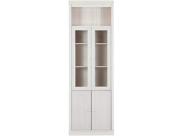 Bokhylle Loft24 Anita Hvit/lakk - Hvit/lakk - Oppbevaring - Skap - Vitrineskap