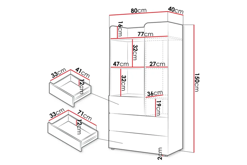 Buhan Høyskap - Beige / Brun - Oppbevaring - Skap - Oppbevaringsskap
