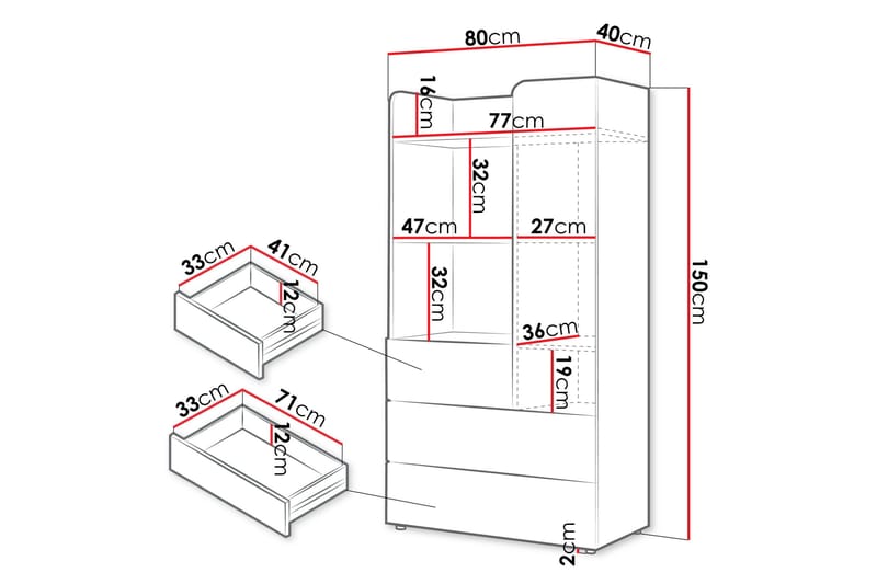 Buhan Høyskap - Beige / Brun - Oppbevaring - Skap - Oppbevaringsskap