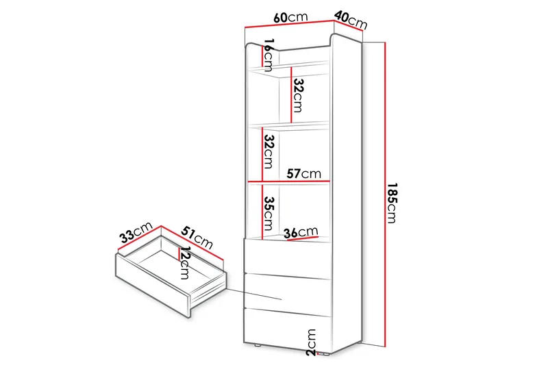 Buhan Høyskap - Beige / Brun - Oppbevaring - Skap - Oppbevaringsskap