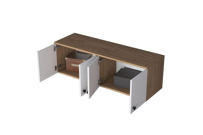 Calros Hörnskåp - Valnøtt/Hvit - Oppbevaring - Skap - Hjørneskap