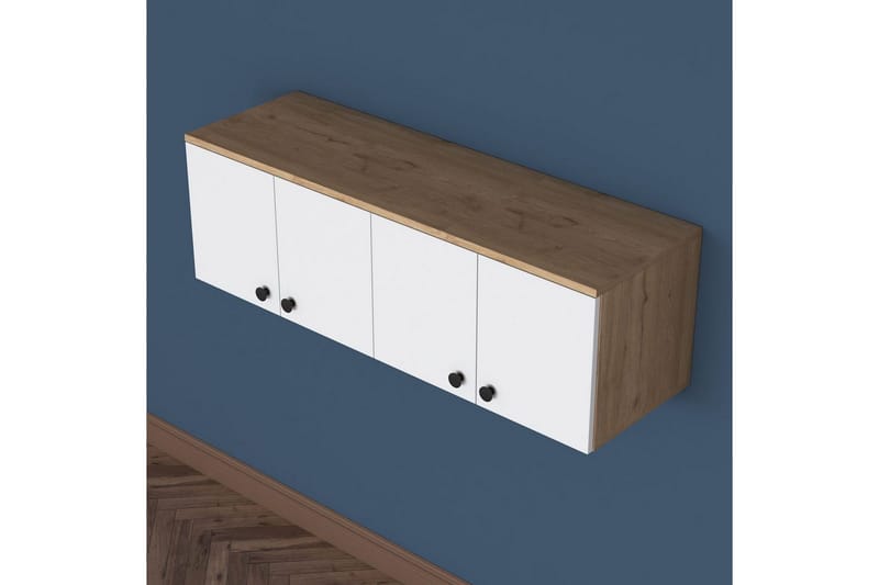 Calros Hörnskåp - Valnøtt/Hvit - Oppbevaring - Skap - Hjørneskap