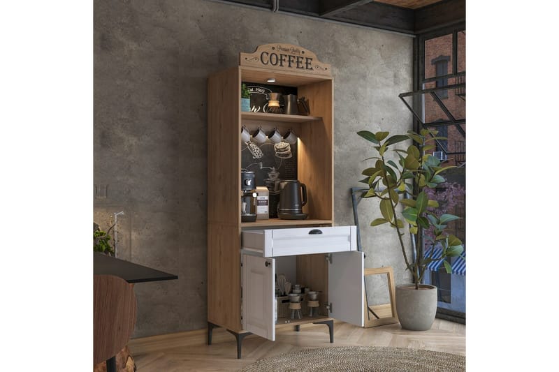 Cerreta Høyskap 170,4 cm - Brun/Hvit - Oppbevaring - Skap - Oppbevaringsskap