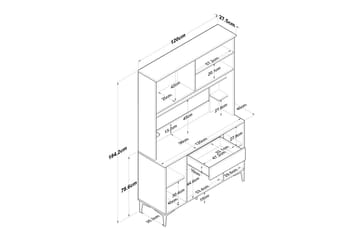 Cerreta Høyskap 184,2 cm - Hvit - Oppbevaring - Skap - Oppbevaringsskap