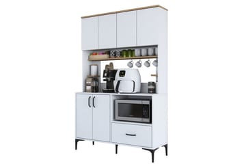 Cerreta Høyskap 184,2 cm - Mellomfarget tre/Hvit - Oppbevaring - Skap - Oppbevaringsskap