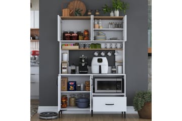 Cerreta Høyskap 184,2 cm - Mellomfarget tre/Hvit - Oppbevaring - Skap - Oppbevaringsskap