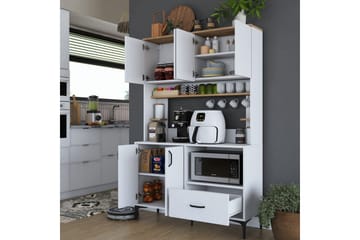 Cerreta Høyskap 184,2 cm - Mellomfarget tre/Hvit - Oppbevaring - Skap - Oppbevaringsskap