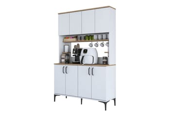 Cerreta Høyskap 184,2 cm - Mellomfarget tre/Hvit - Oppbevaring - Skap - Oppbevaringsskap