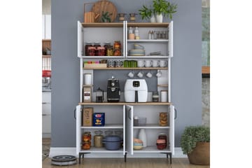 Cerreta Høyskap 184,2 cm - Mellomfarget tre/Hvit - Oppbevaring - Skap - Oppbevaringsskap