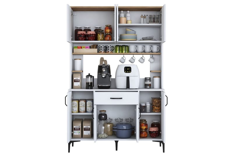 Cerreta Høyskap 184,2 cm - Natur/Hvit - Oppbevaring - Skap - Oppbevaringsskap