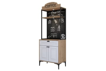 Cerreta Høyskap 186,4 cm - Hvit/Mørkfarget tre - Oppbevaring - Skap - Oppbevaringsskap