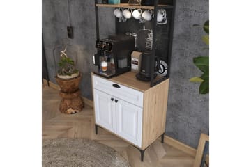 Cerreta Høyskap 186,4 cm - Hvit/Mørkfarget tre - Oppbevaring - Skap - Oppbevaringsskap