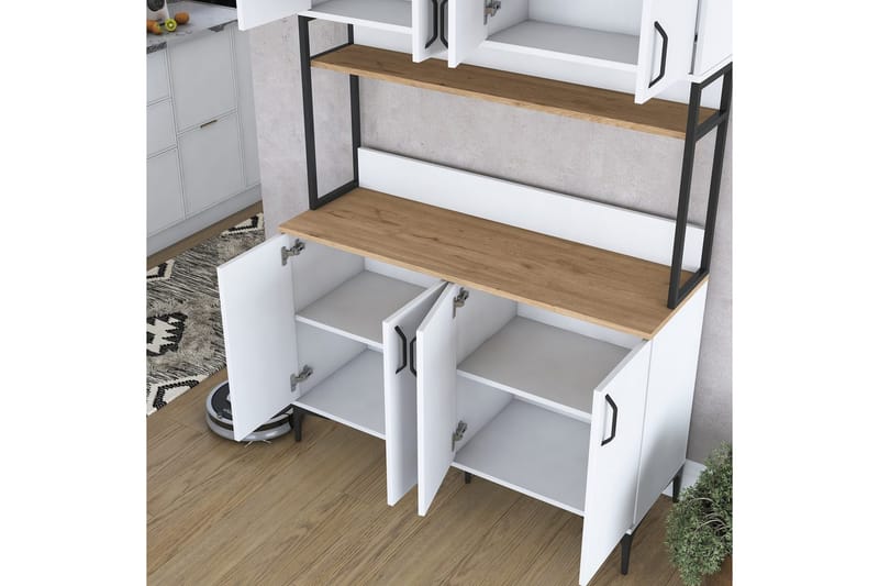 Cerreta Høyskap 198,6 cm - Brun/Hvit - Oppbevaring - Skap - Oppbevaringsskap