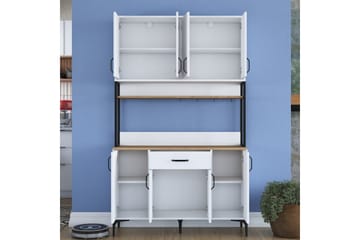 Cerreta Høyskap 198,6 cm - Mellomfarget tre/Hvit - Oppbevaring - Skap - Oppbevaringsskap