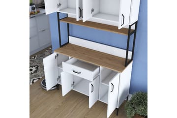 Cerreta Høyskap 198,6 cm - Mellomfarget tre/Hvit - Oppbevaring - Skap - Oppbevaringsskap