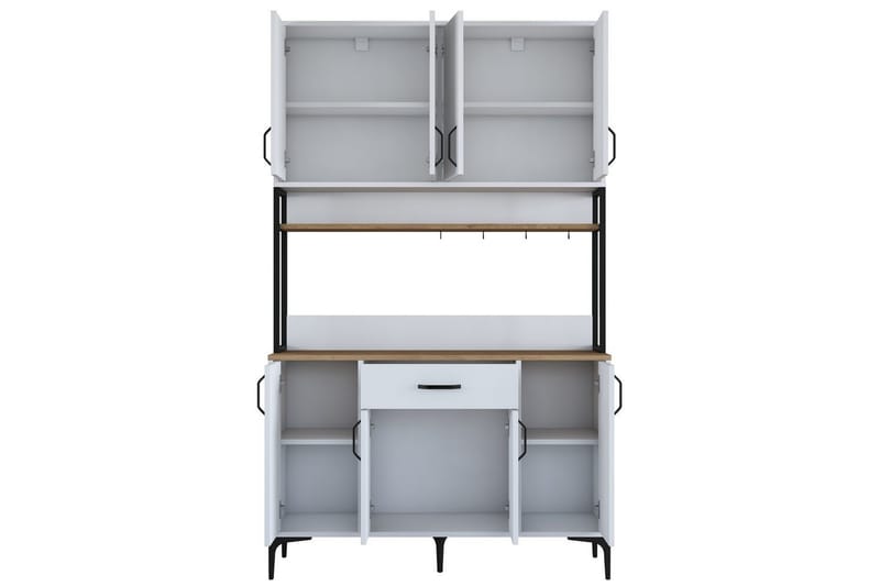 Cerreta Høyskap 198,6 cm - Mellomfarget tre/Hvit - Oppbevaring - Skap - Oppbevaringsskap