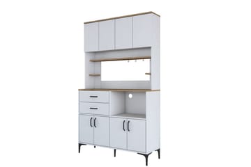 Cerreta Høyskap 204,2 cm - Sjokoladebrun/Hvit - Oppbevaring - Skap - Oppbevaringsskap