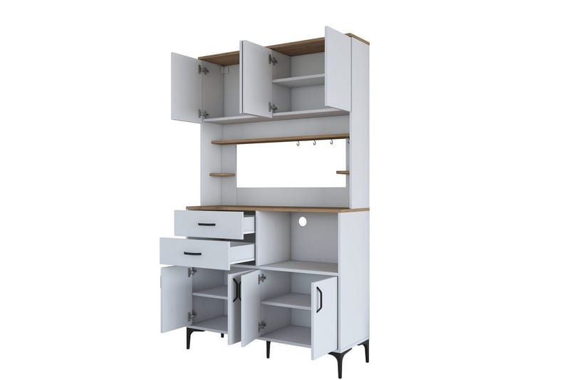 Cerreta Høyskap 204,2 cm - Sjokoladebrun/Hvit - Oppbevaring - Skap - Oppbevaringsskap