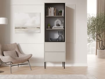 Claven Vitrineskap 60x185 cm - beige - Oppbevaring - Skap - Vitrineskap