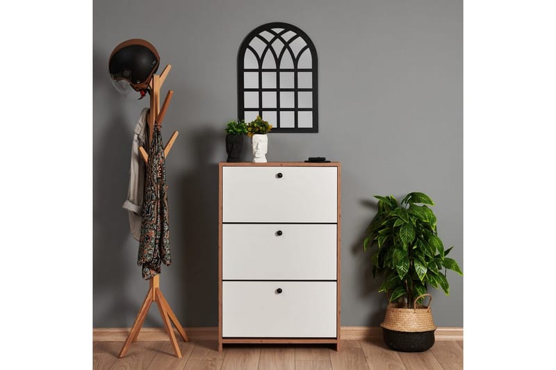 Comfortale Skoskap 26 cm - Hvit/Mintgrønn/Lysfarget tre - Oppbevaring - Skap - Oppbevaringsskap