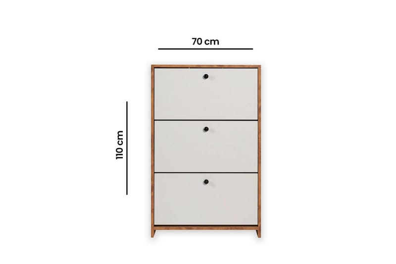 Comfortale Skoskap 26 cm - Hvit/Mintgrønn/Lysfarget tre - Oppbevaring - Skap - Oppbevaringsskap