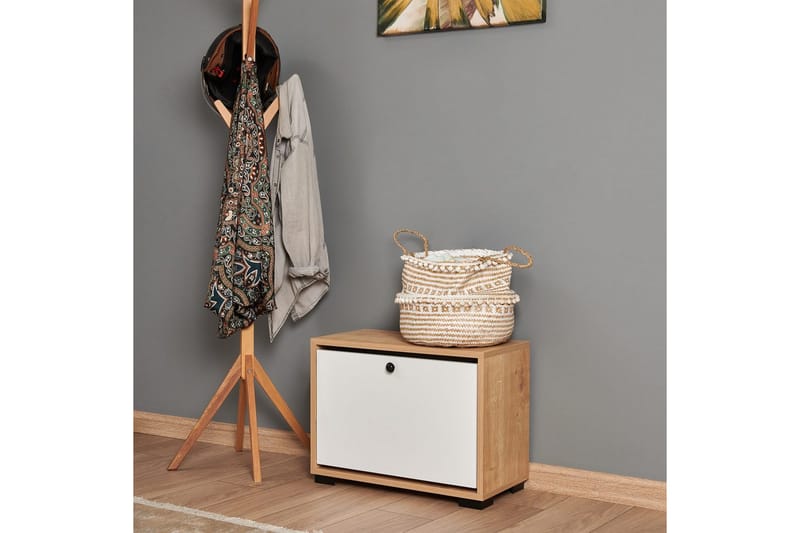 Comfortale Skoskap 60 cm - Natur/Hvit - Oppbevaring - Skap - Oppbevaringsskap