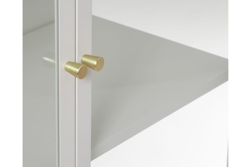 Cybella Vitrineskap 90x160 cm - Hvit - Oppbevaring - Skap - Vitrineskap