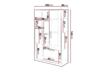Decona Highboard - Mørk Grå/Lys Grå/Hvit/Beige - Oppbevaring - Skap - Oppbevaringsskap
