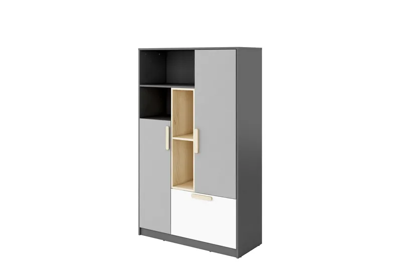 Decona Highboard, Mørk Grå/Lys Grå/Hvit/Beige