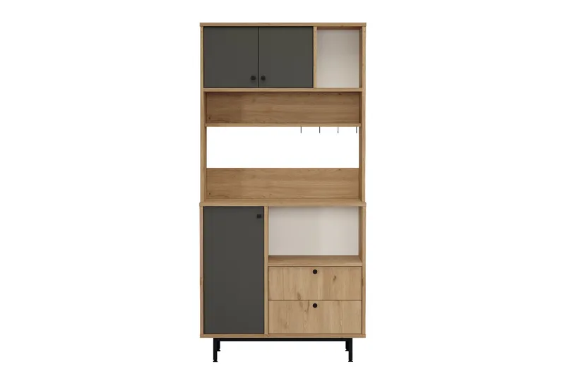 Donae Highboard, Eik/Antrasitt