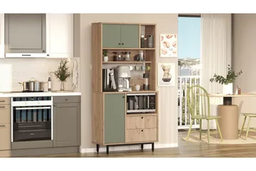 Donae Highboard - Eik/Grønn - Oppbevaring - Skap - Oppbevaringsskap