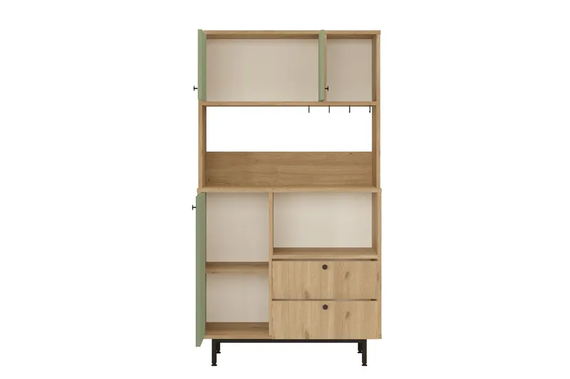 Donae Highboard - Eik/Grønn - Oppbevaring - Skap - Oppbevaringsskap