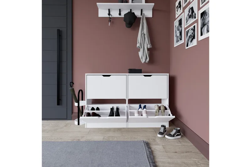 Durusu Skoskap 120,5 cm - Matt hvit - Oppbevaring - Skap - Oppbevaringsskap