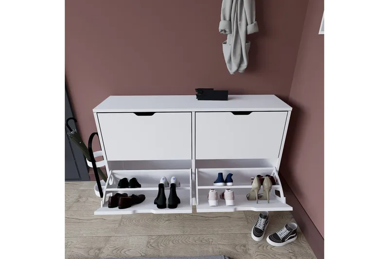 Durusu Skoskap 120,5 cm - Matt hvit - Oppbevaring - Skap - Oppbevaringsskap