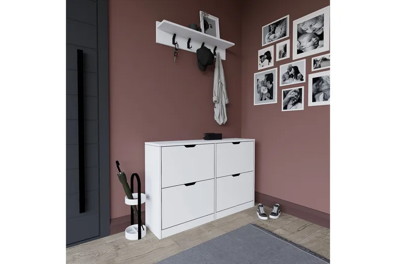 Durusu Skoskap 120,5 cm - Matt hvit - Oppbevaring - Skap - Oppbevaringsskap