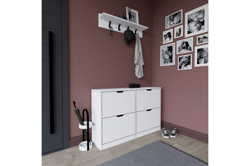 Durusu Skoskap 120,5 cm - Matt hvit - Oppbevaring - Skap - Oppbevaringsskap