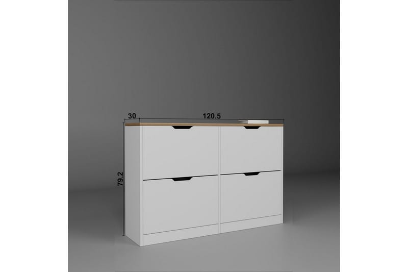 Durusu Skoskap 120 cm - Matt Hvit - Oppbevaring - Skap - Oppbevaringsskap