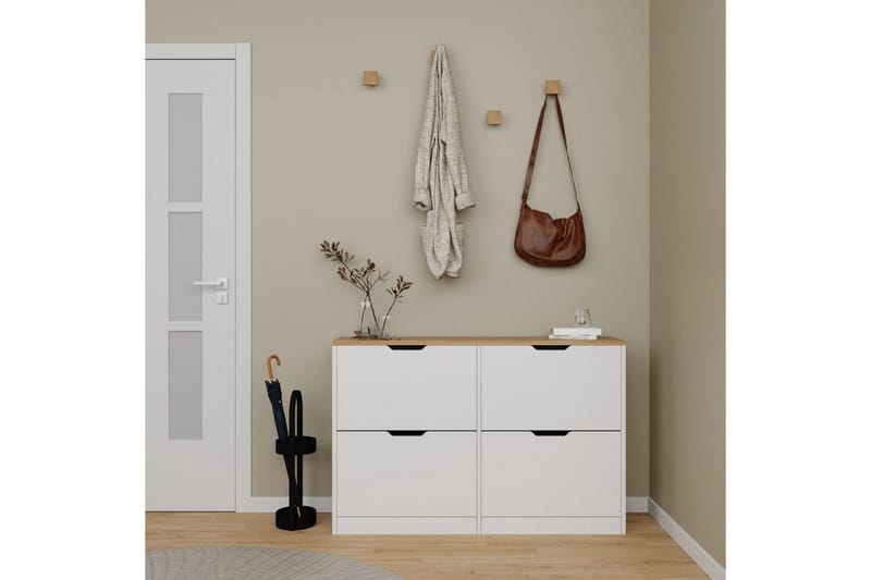 Durusu Skoskap 120 cm - Matt Hvit - Oppbevaring - Skap - Oppbevaringsskap