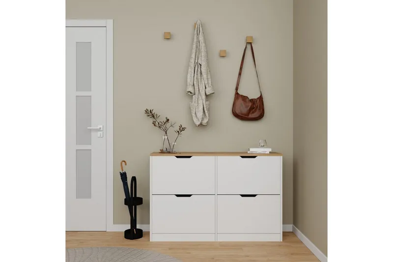 Durusu Skoskap 120 cm - Matt Hvit - Oppbevaring - Skap - Oppbevaringsskap