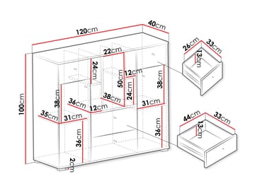 Edson Skjenk 120 cm - Oppbevaring - Skap - Oppbevaringsskap