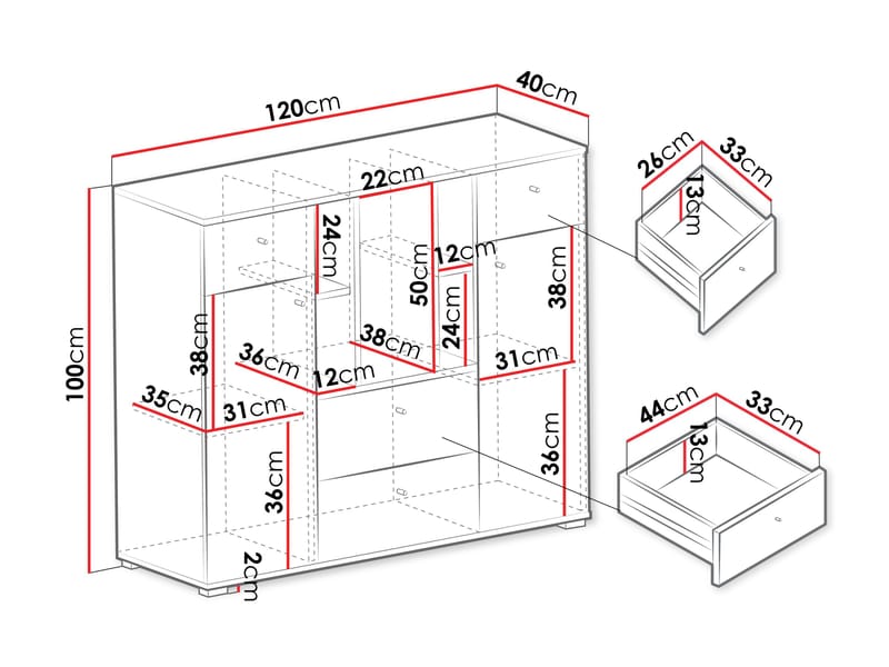 Edson Skjenk 120 cm - Oppbevaring - Skap - Oppbevaringsskap