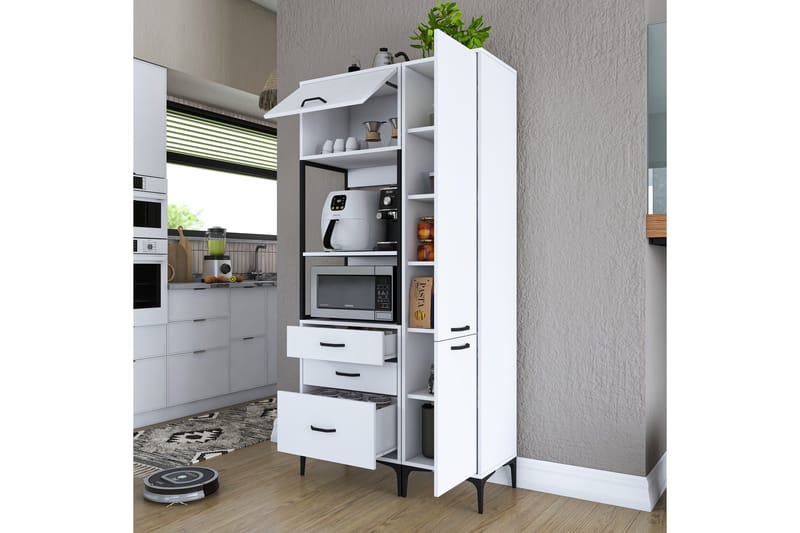 Eligius Høyskap - Hvit - Oppbevaring - Skap - Oppbevaringsskap