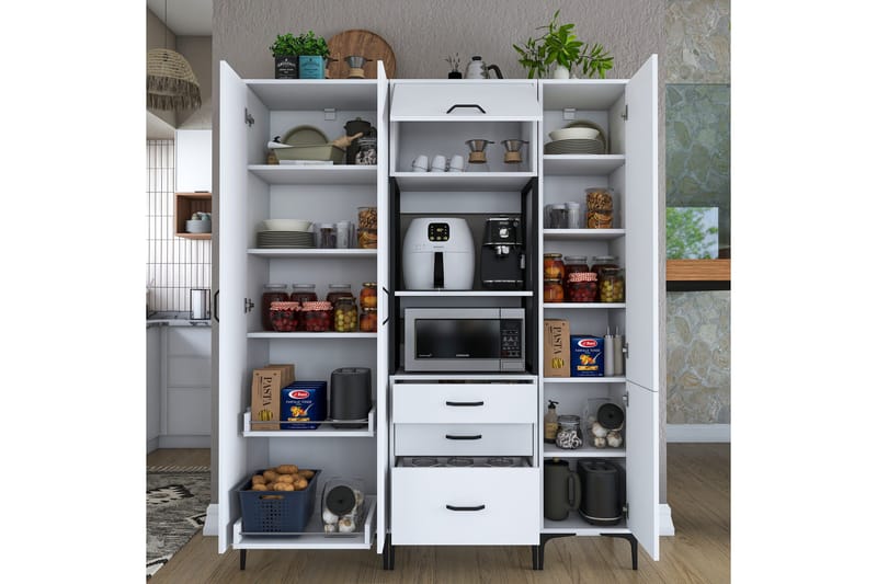 Eligius Høyskap - Hvit - Oppbevaring - Skap - Oppbevaringsskap