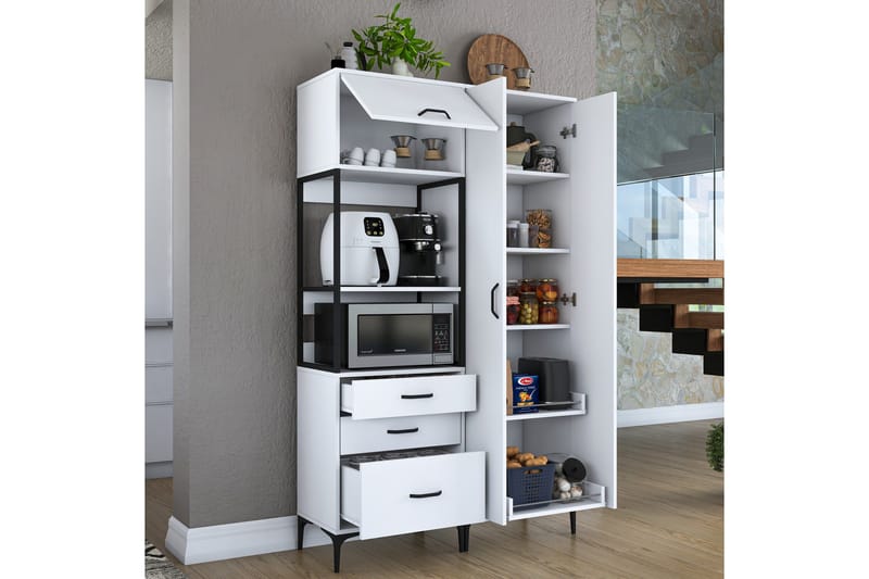 Eligius Høyskap - Hvit - Oppbevaring - Skap - Oppbevaringsskap