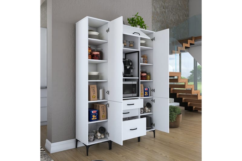 Eligius Høyskap - Hvit - Oppbevaring - Skap - Oppbevaringsskap